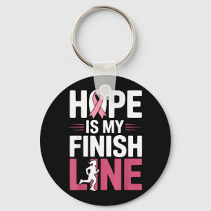 Breast Cancer Awareness Runner Running Pink Ribbon Keychain