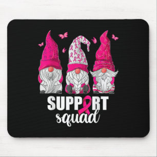 Breast Cancer Awareness Shirt For Women Gnomes Sup Mouse Pad