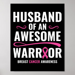 Breast Cancer Awareness Shirt Husbynd Of A Warrior Poster