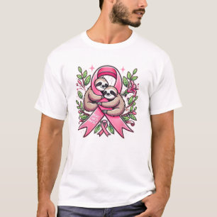 Breast Cancer Awareness Sloth Ribbon Tee T-Shirt