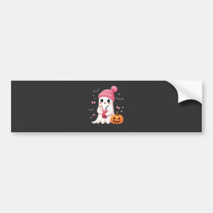 Breast Cancer Awareness Spooky Ghost Halloween Bumper Sticker