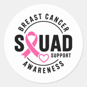 Breast Cancer Awareness Squad Support Classic Round Sticker