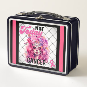 Breast Cancer Awareness Sugar Skull Metal Lunch Box