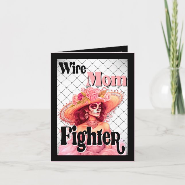 Breast Cancer Awareness Sugar Skull  Thank You Card (Front)