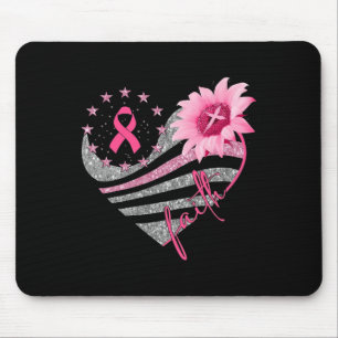 Breast Cancer Awareness Sun Flower Faith Bling Bli Mouse Pad