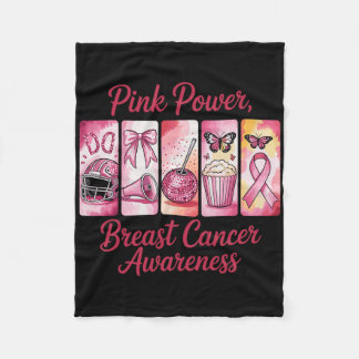 Breast Cancer Awareness Support Design October Fleece Blanket