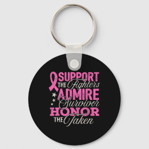 Breast Cancer Awareness Support Fighter Pink Ribbo Keychain