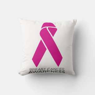 Breast Cancer Awareness Support Pink Ribbon Throw Pillow