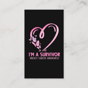 Breast Cancer Awareness Survivor Cute Butterfly Business Card