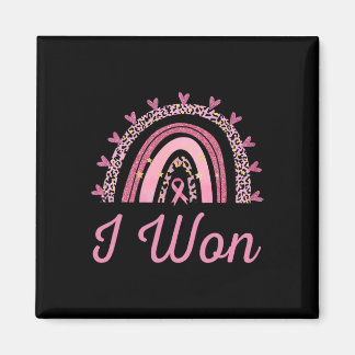 Breast Cancer Awareness Survivor I Won Leopard Pin Magnet