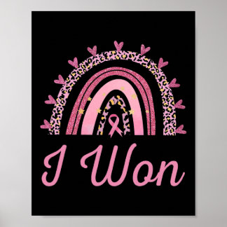 Breast Cancer Awareness Survivor I Won Leopard Pin Poster