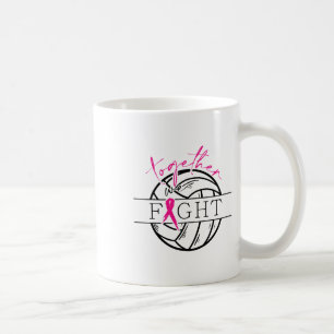 Breast Cancer Awareness Together We Fight Volleyby Coffee Mug