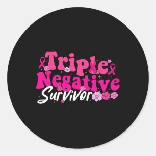 Breast Cancer Awareness Triple Negative Survivor F Classic Round Sticker