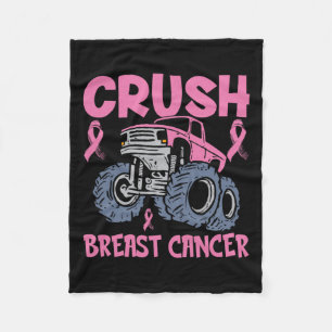 Breast Cancer Awareness Truck Pink Women Men Boys Fleece Blanket