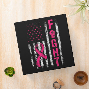 Breast Cancer Awareness USA Flag Binder
