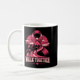 Breast Cancer Awareness Walk Together Pink Ribbon Coffee Mug