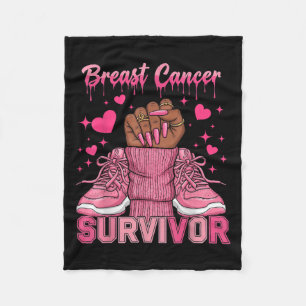 Breast Cancer Awareness Warrior Black Women Melani Fleece Blanket