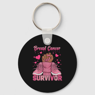 Breast Cancer Awareness Warrior Black Women Melani Keychain