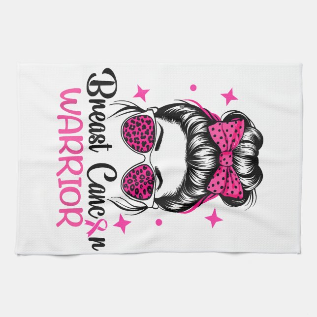 Breast Cancer Awareness Warrior Kitchen Towel (Horizontal)