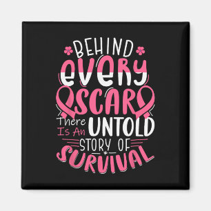 Breast Cancer Awareness Warrior Pink Ribbon Breast Magnet