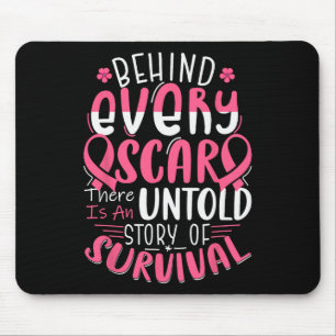 Breast Cancer Awareness Warrior Pink Ribbon Breast Mouse Pad