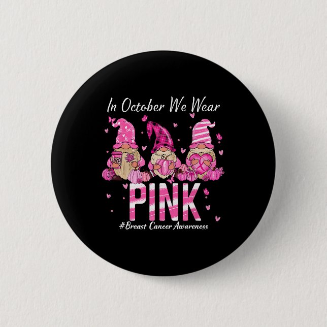 Breast Cancer Awareness Warrior Support Squad  2 Inch Round Button (Front)