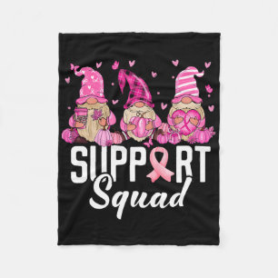 Breast Cancer Awareness Warrior Support Squad Gnom Fleece Blanket