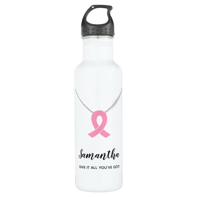 Breast Cancer Awareness Water Bottle, Customizable 710 Ml Water Bottle (Front)