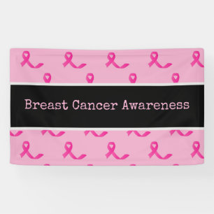 Breast Cancer Awareness with Pink Ribbon Banner