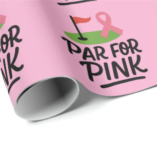 Breast Cancer Awareness with Pink ribbon Heart Wrapping Paper