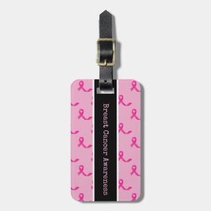 Breast Cancer Awareness with Pink Ribbon Luggage Tag