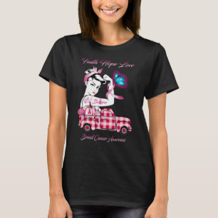 Breast Cancer Awareness women Truck Pumpkin ribbon T-Shirt