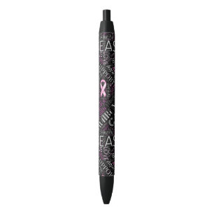 Breast Cancer Awareness Word Cloud ID261 Blue Ink Pen