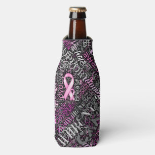 Breast Cancer Awareness Word Cloud ID261 Bottle Cooler
