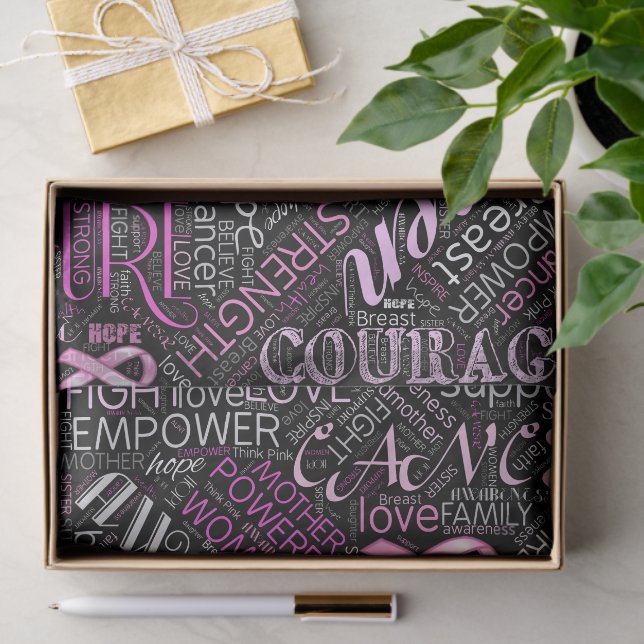 Breast Cancer Awareness Word Cloud ID261 Tissue Paper (Gift)