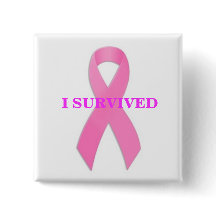 Breast Cancer Awarness I Survived Button
