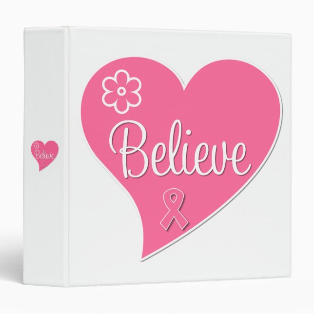 Breast Cancer Believe Heart Binder (Front/Spine)