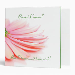 Breast Cancer Binder Pink Gerbera Daisy