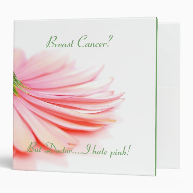 Breast Cancer Binder Pink Gerbera Daisy (Front/Inside)
