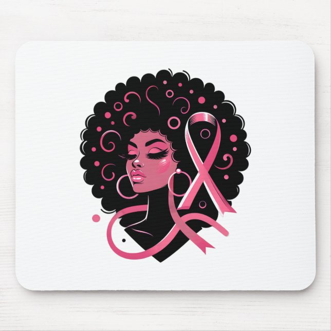 Breast Cancer Black African American Women Support Mouse Pad (Front)