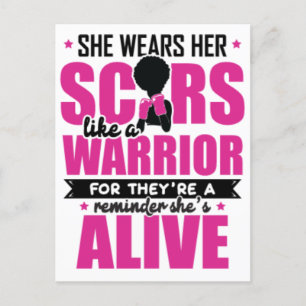 Breast cancer black woman warrior melanin survivor postcard