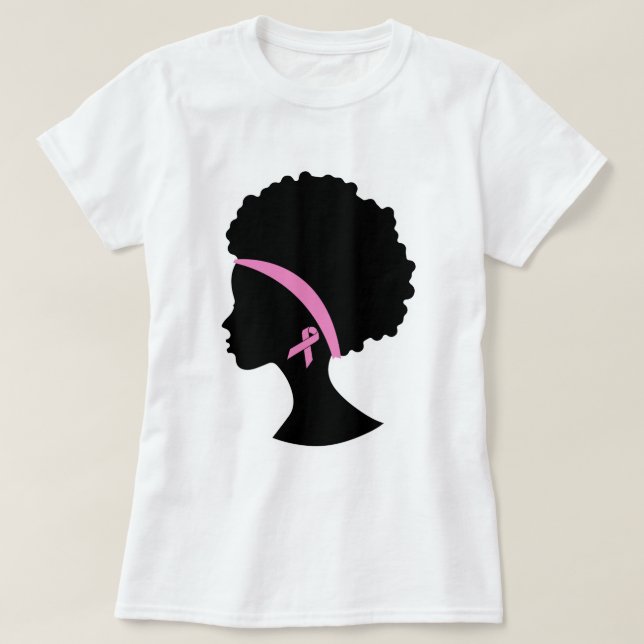 Breast Cancer Black Women, African American T-Shirt (Design Front)