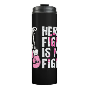 Breast Cancer Boxing Gloves Her Fight My Fight Wom Thermal Tumbler