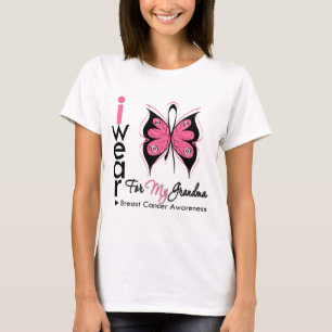 Breast Cancer Butterfly Ribbon For My Grandma T-Shirt