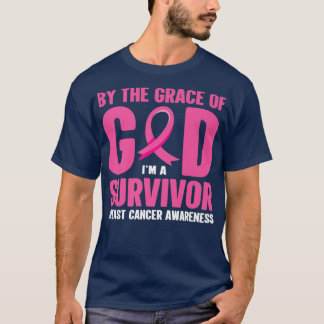 Breast Cancer By The Grace Of God Cancer Survivor T-Shirt