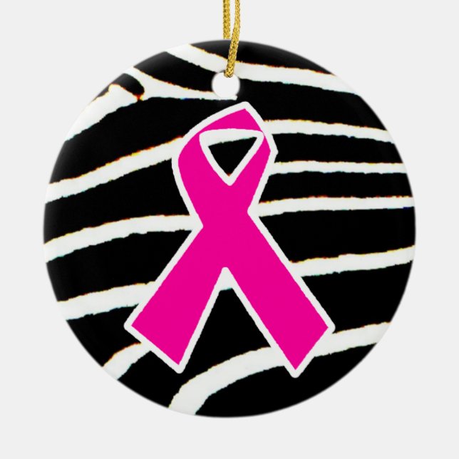 Breast Cancer Ceramic Ornament (Front)