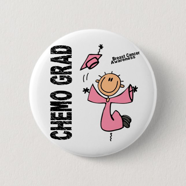 Breast Cancer CHEMO GRAD 1 2 Inch Round Button (Front)