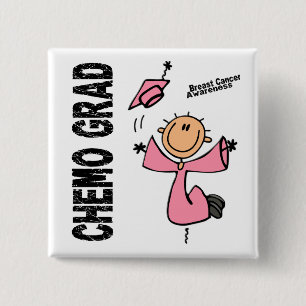 Breast Cancer CHEMO GRAD 1 2 Inch Square Button