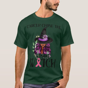Breast Cancer Chose The Wrong Witch Awareness Hall T-Shirt
