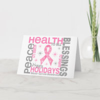 Breast Cancer Christmas 4 Holiday Snowflakes